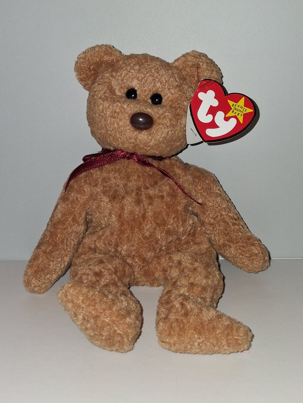 TY Beanie Baby Collection 1996 Curly Brown Plush Teddy Bear